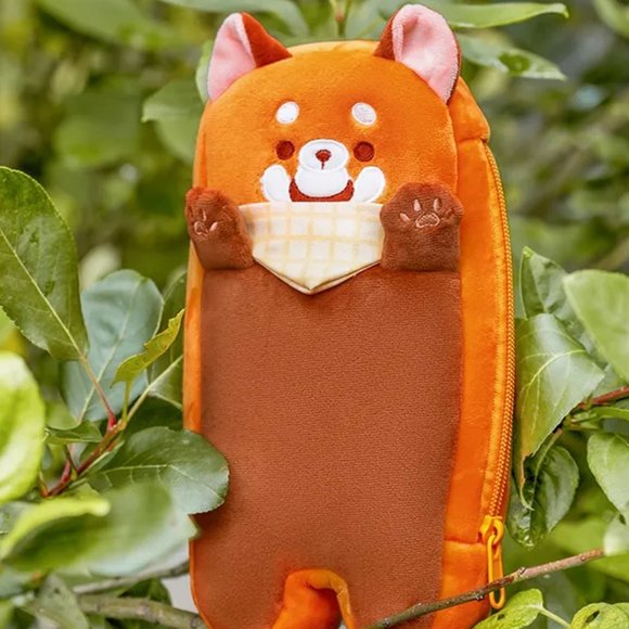 Red Panda Plush Pencil Case | Kawaii School Pouch Office Organizer Storage - Picture 9 of 9